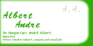 albert andre business card