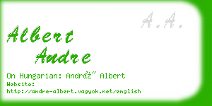 albert andre business card